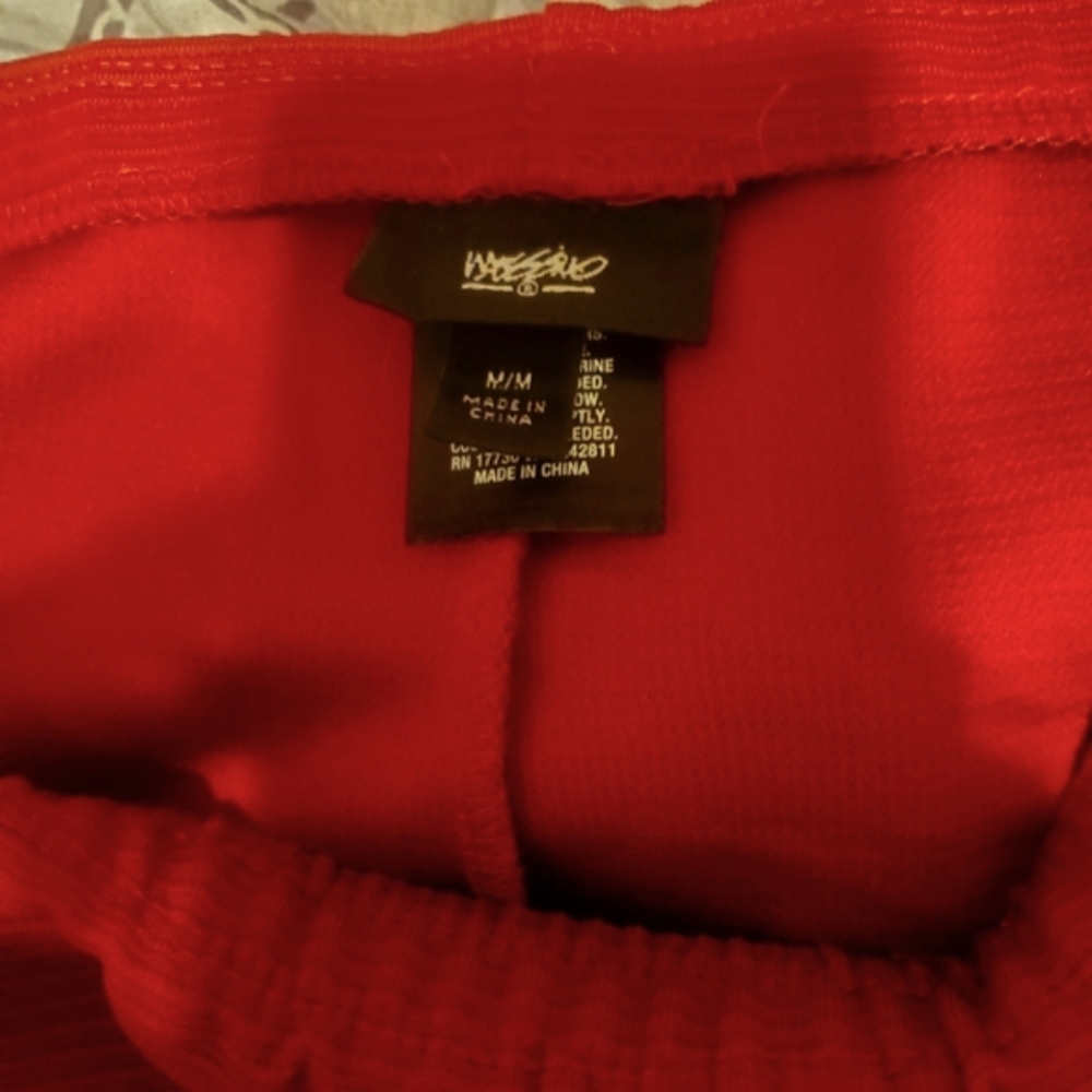 Red ribbed pencil skirt - Picture 3 of 3
